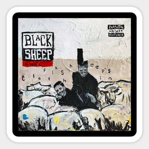 Black Sheep Sticker by ElSantosWorld